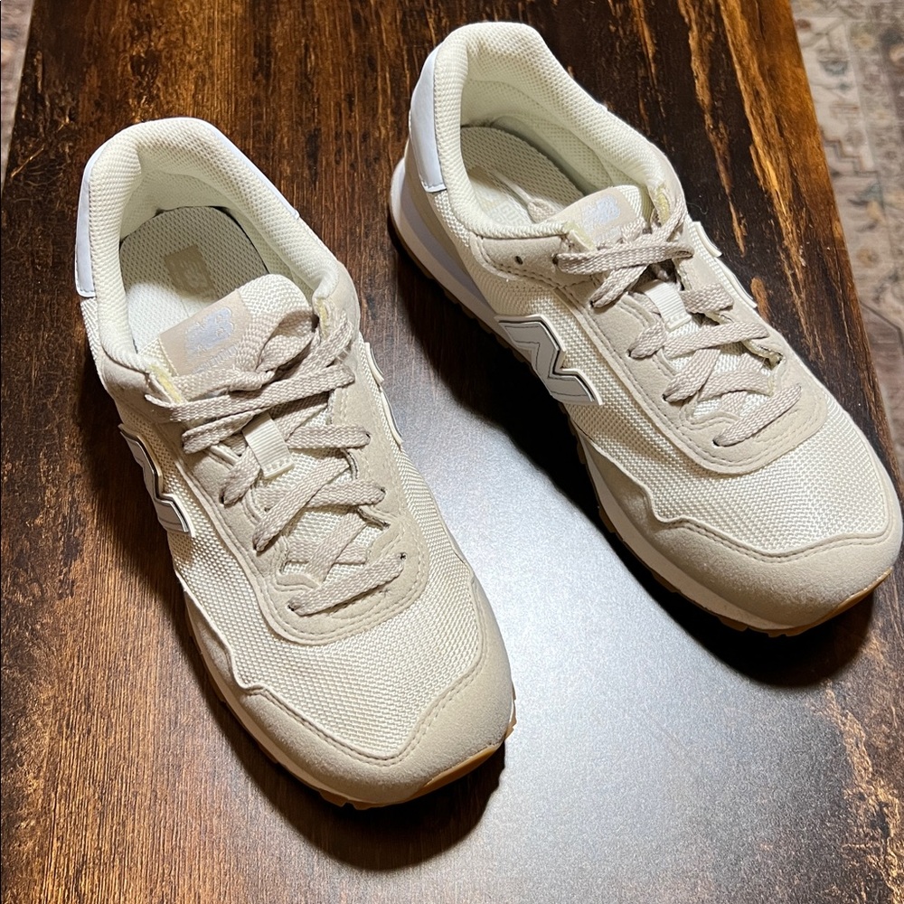 New Balance 515 Cream and White Sneakers